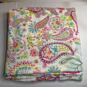 Pottery Barn Kids Full Queen Pink Swirly Paisley Duvet‎ 100% Cotton